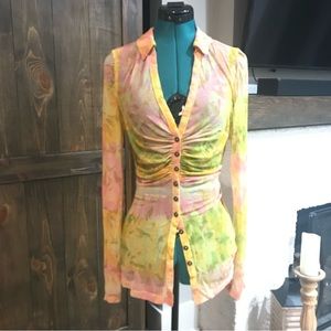 SOLD! (M) Free People Floral Shirtee Top